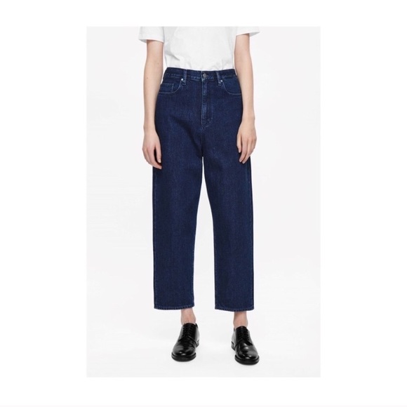 cos high waisted tapered jeans